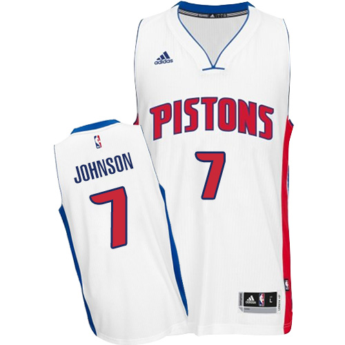 Mens Adidas Detroit Pistons 7 Stanley Johnson Swingman White Home NBA Jersey